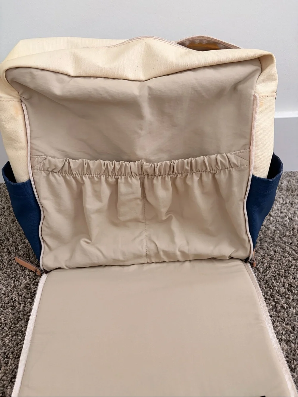 Petunia Pickle Bottom Boxy Diaper Bag - Cream, Mint & Navy